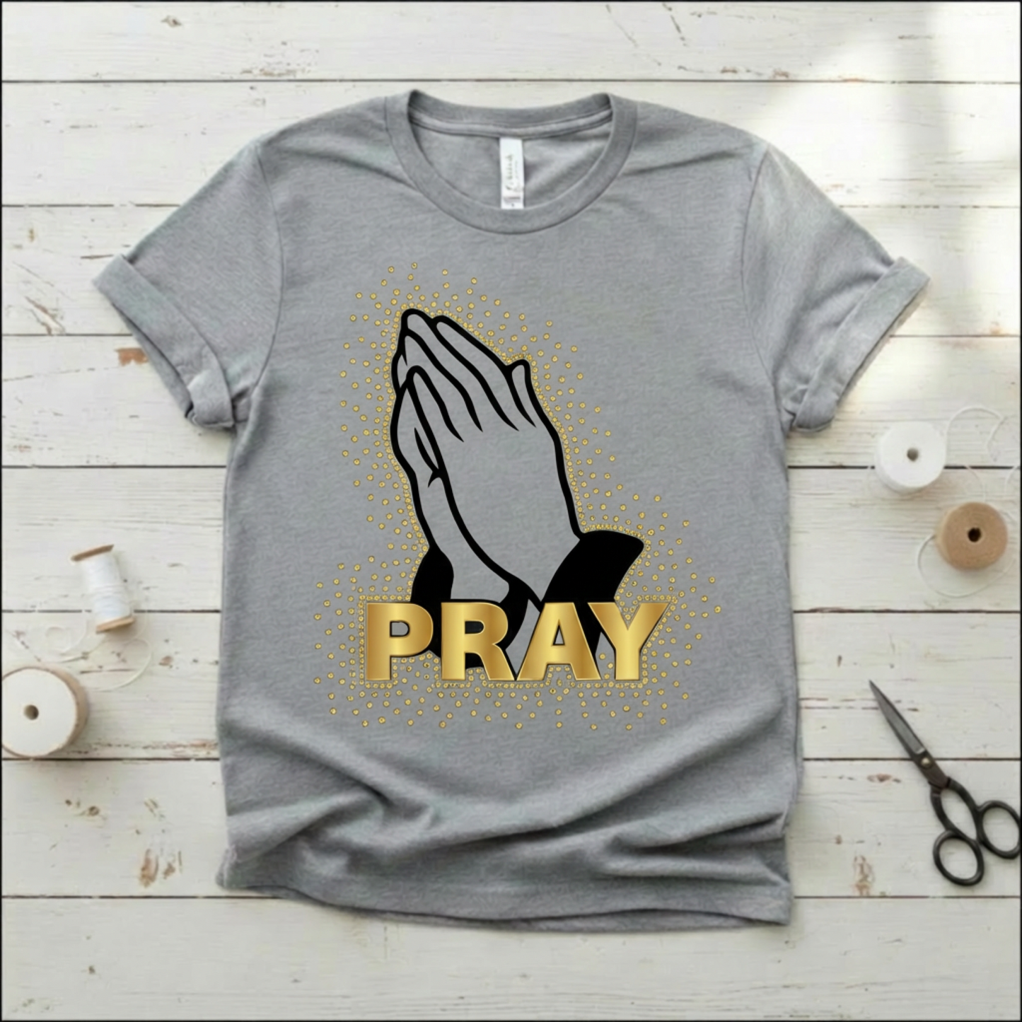 Pray Rhinestone Template