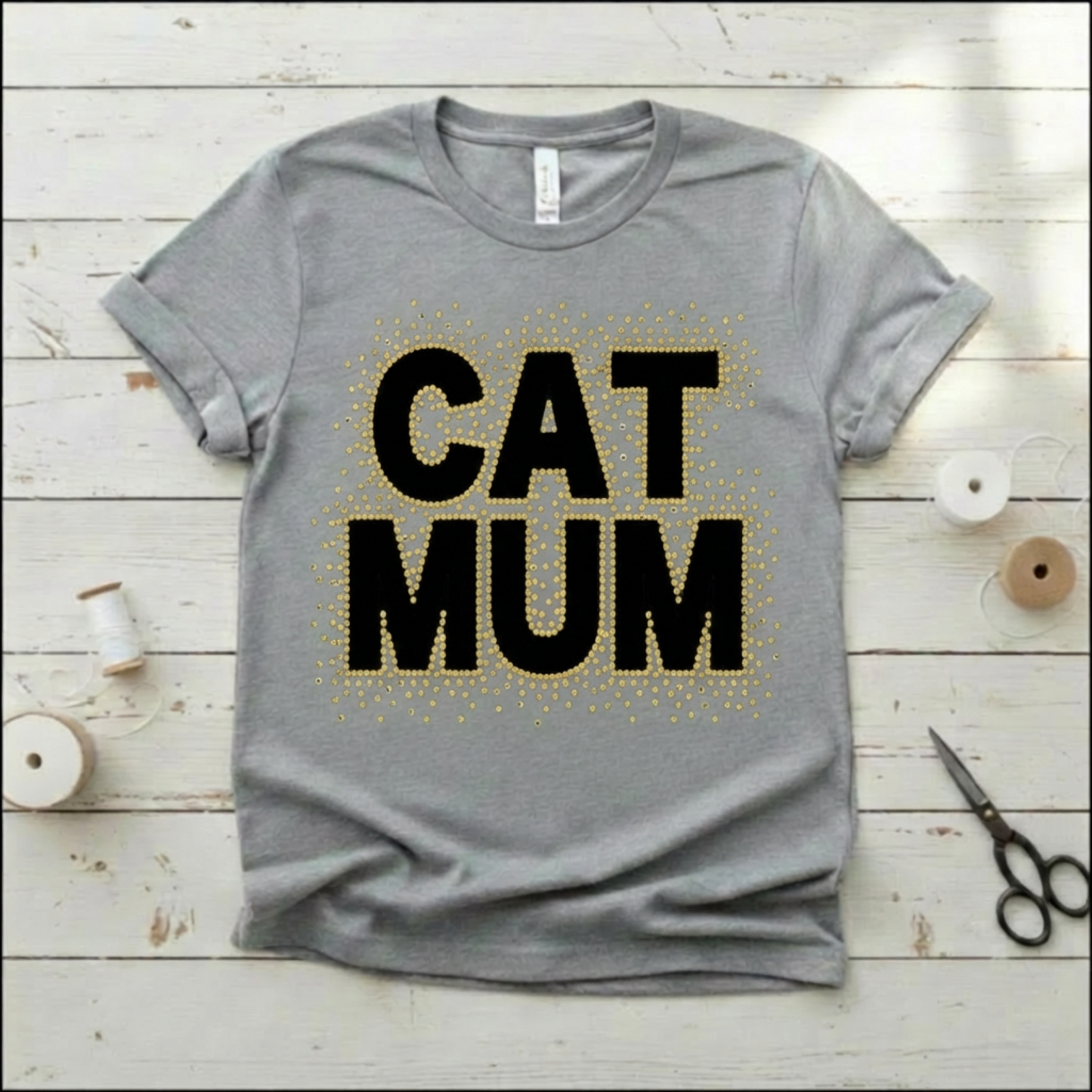Cat Mum Rhinestone Template