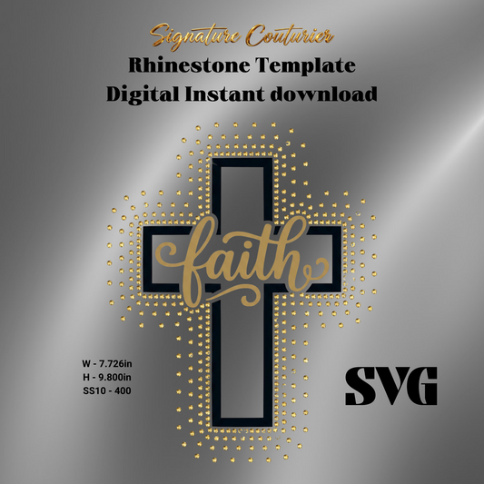 Faith Rhinestone Template