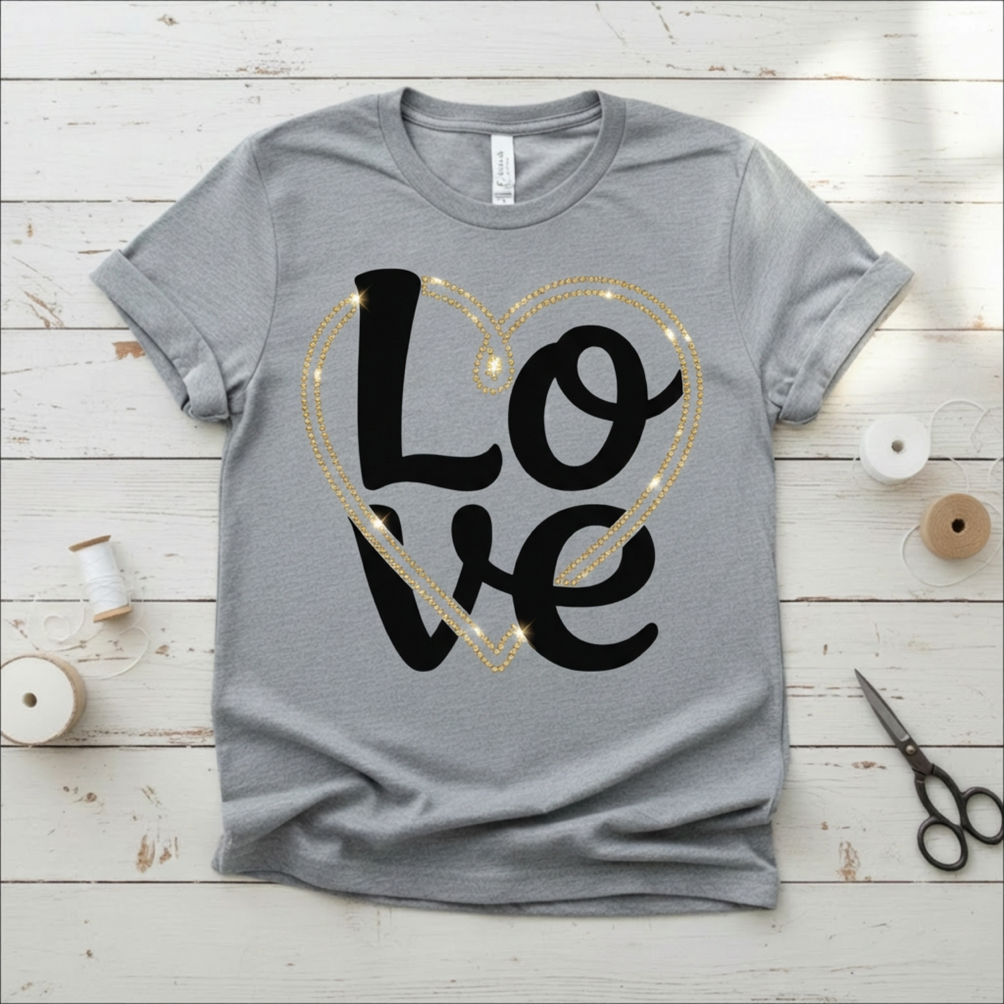 Love Rhinestone Template