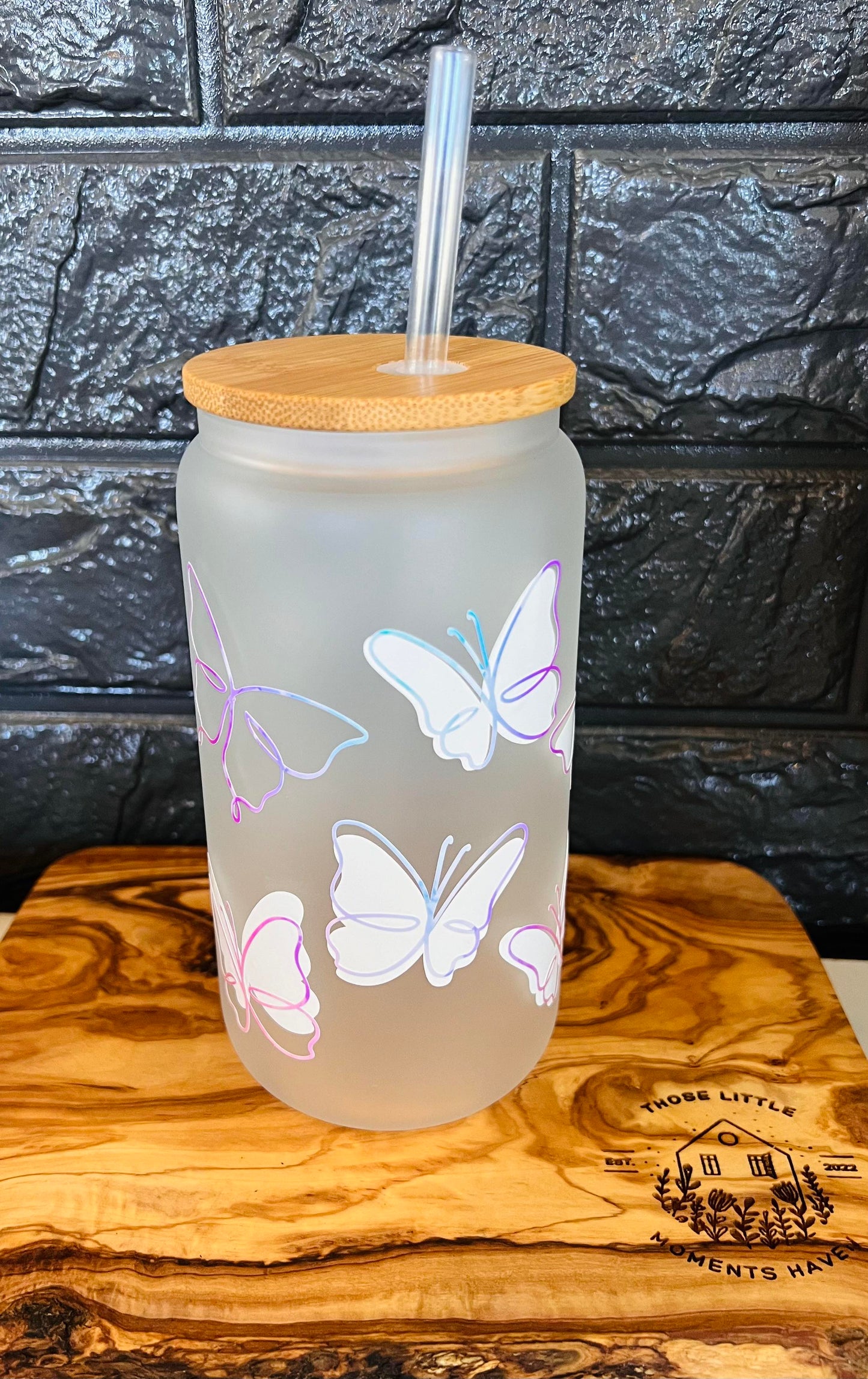 Butterfly Glass Can