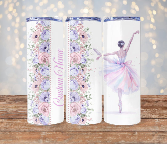 Personalised name ballerina 20oz tumbler