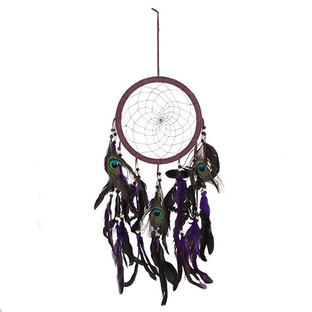 Peacock feather dream catcher