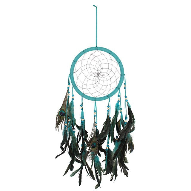 Peacock feather dream catcher